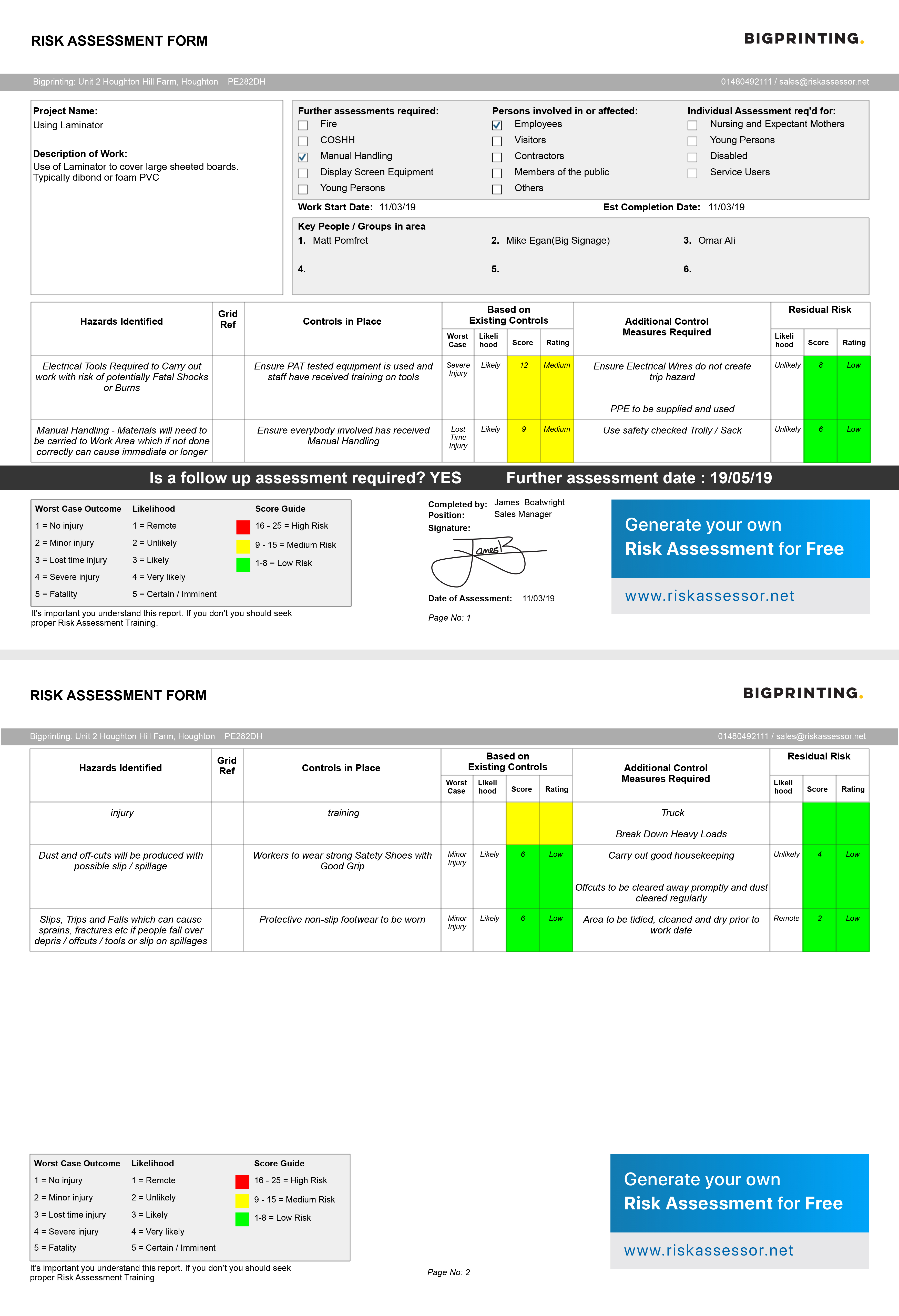 risk assessment report example pdf In Threat Assessment Report Template